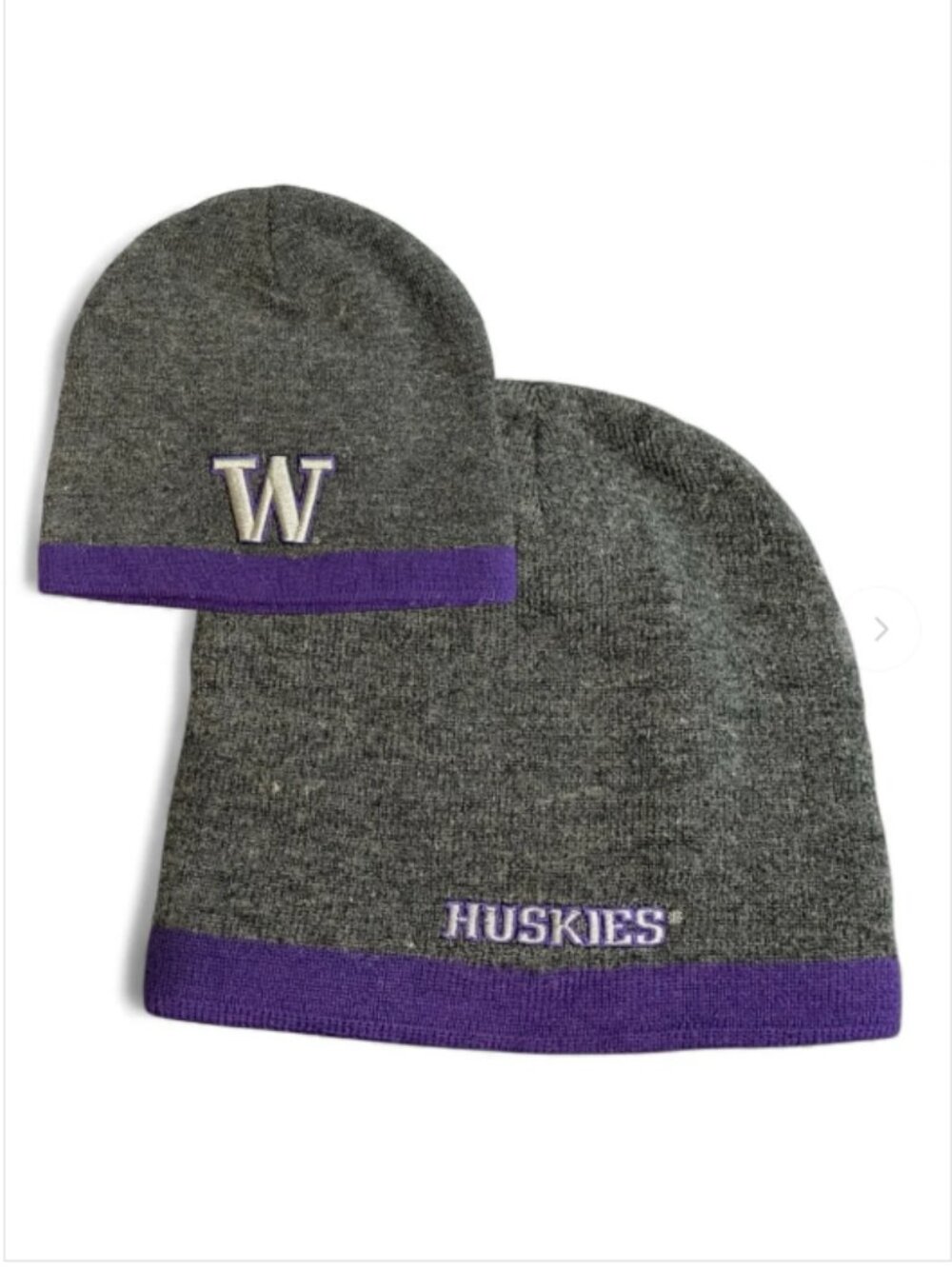 University of Washington Huskies Beanie Hat Grey Purple NCAA College Winter
